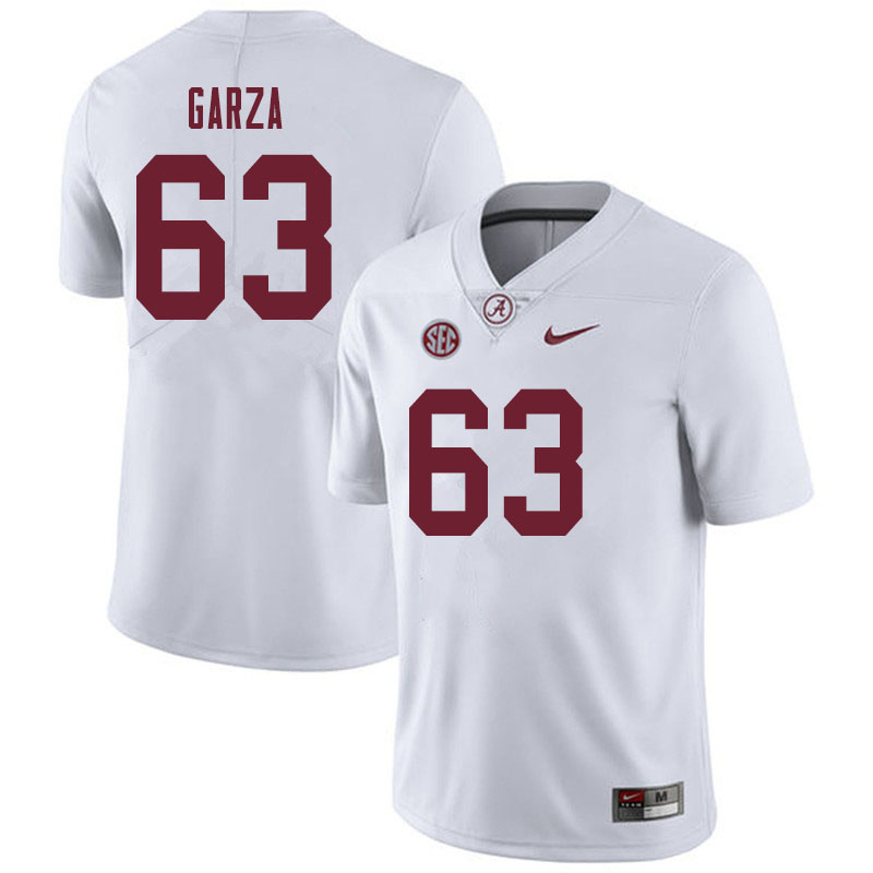 Men #63 Rowdy Garza Alabama Crimson Tide College Football Jerseys Sale-White